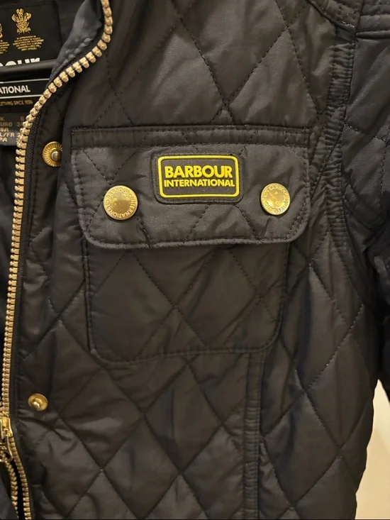 Barbour Black Quilted Hooded Puffer Jacket - Picture 2 of 8